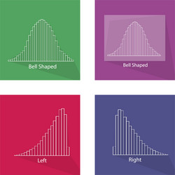 Chart of normal and not distribution curve vector