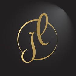 D golden letter logo design with circle swoosh Vector Image