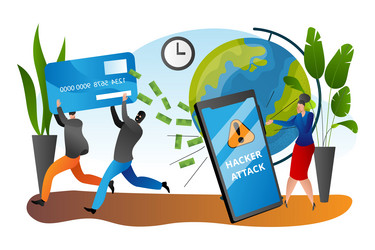 hacker attack crime in internet vector image