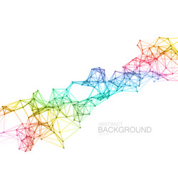 iridescent plexus lines and particles background vector image