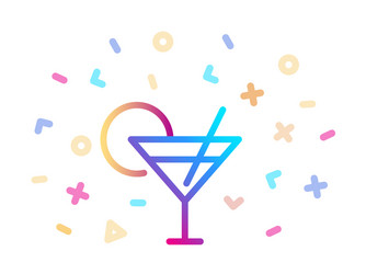 Linear colorful cocktail icon symbol fun vector