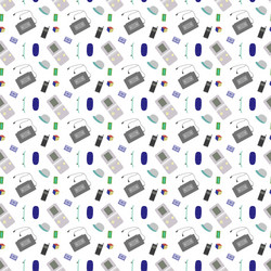 Seamless pattern with teen attributes vector