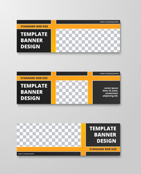 Templates horizontal banners with a place vector