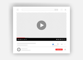 video player interface with web subscribe elements vector image