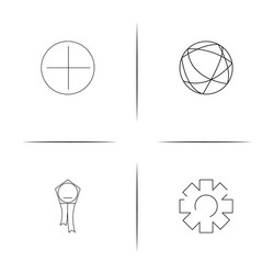 Web and text simple linear icon setsimple outline vector