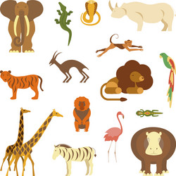 African Animal Set Vector Image
