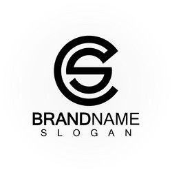 alphabet letters monogram logo csscs and c vector image