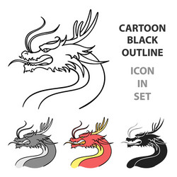 dragon icon in cartoon style isolated on white Vector Image