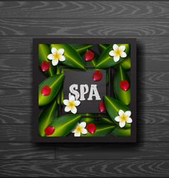 Spa background with tropical flowers vector