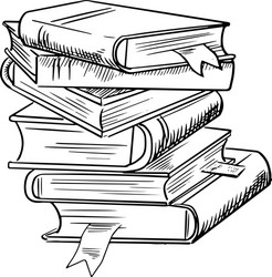 Stack of Books with Bookmarks vector image