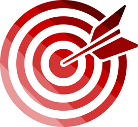 Target with dart in bulleye icon vector