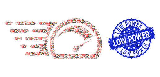 Textured low power round seal stamp and recursive vector