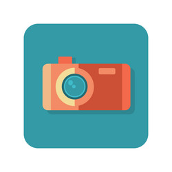 Abstract button camera icon on white background vector