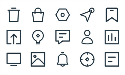 User interface line icons linear set quality vector
