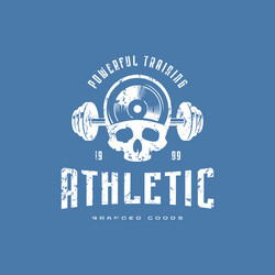 Vintage Athletic Skull Emblem Vector Image