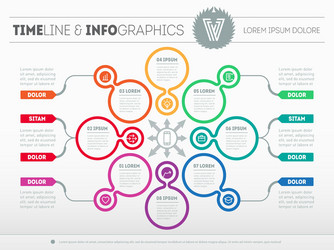 Web template for circle diagram or presentation vector