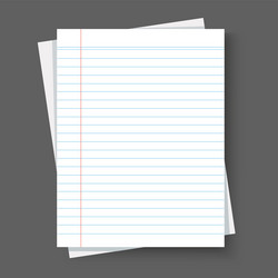blank notebook paper sheet with lines vector image