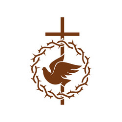 christianity religion icon with dove cross Vector Image