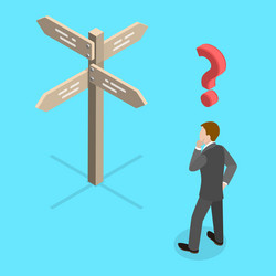 Crossroad Decision - Finding the Right Path vector image