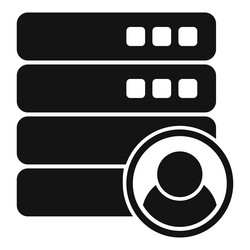 server data icon simple software platform vector image