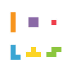 Set of color tetris block puzzle icon vector