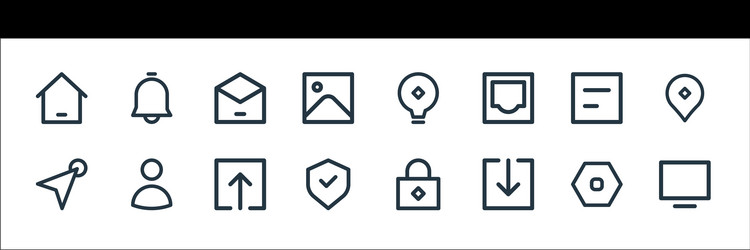 User interface line icons linear set quality vector