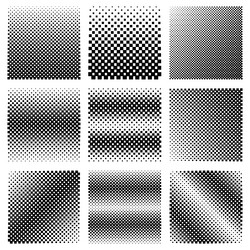 collection of pixel halftone textures design set vector image