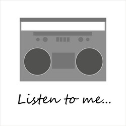 Tape recorder on a white background vector