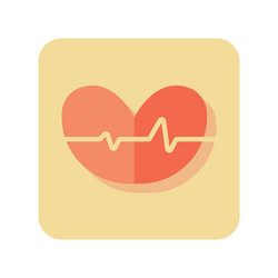 abstract button heart pulse icon on white vector image