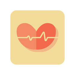 abstract button heart pulse icon on white vector