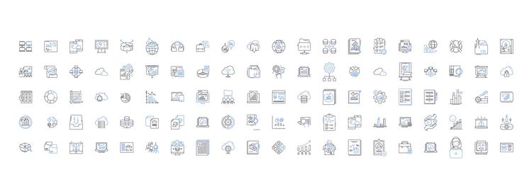 analytics and insights line icons collection data vector