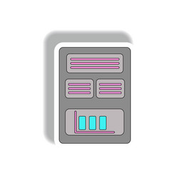 Bar graph statistic report vector