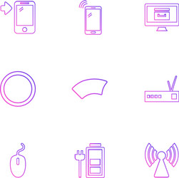 Battery wifi network infrared signals web vector