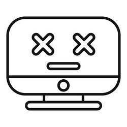 broken computer showing cross eyed face vector image