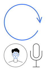 facial recognition voice input and cycle vector image