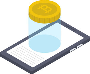 mobile bitcoin blockchain vector image