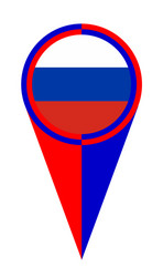 russia map pointer location flag vector image