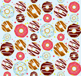 Seamless pattern with yummy donuts Royalty Free Vector Image