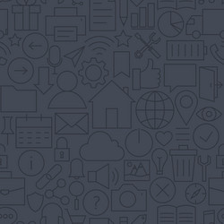 Thin line website mobile user interface dark vector