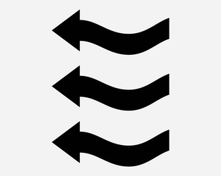 three arrows left flow movement point wave path vector image