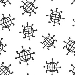 Global network icon seamless pattern background vector