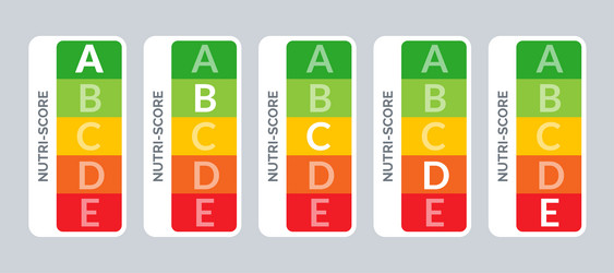 Nutrition label facts health score food info vector