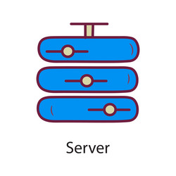 Server fill outline icon design data vector