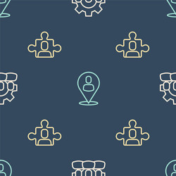 set line project team base and worker location vector image