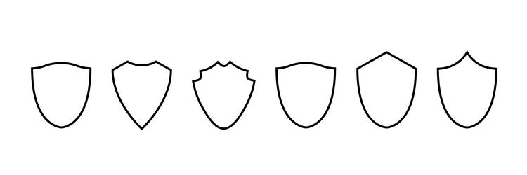 shield frame set collection signs empty vector image