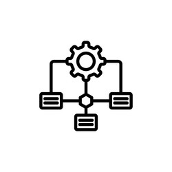 workflow line icon isolated on white background vector image