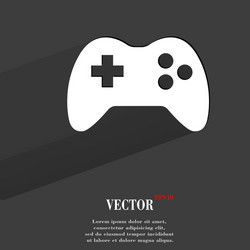 gaming joystick flat modern web button with long vector image