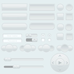 Light grey interface buttons sliders and toggle vector