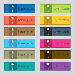 Mace icon sign set of twelve rectangular colorful vector