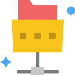 network file folder flat color icon banner vector image